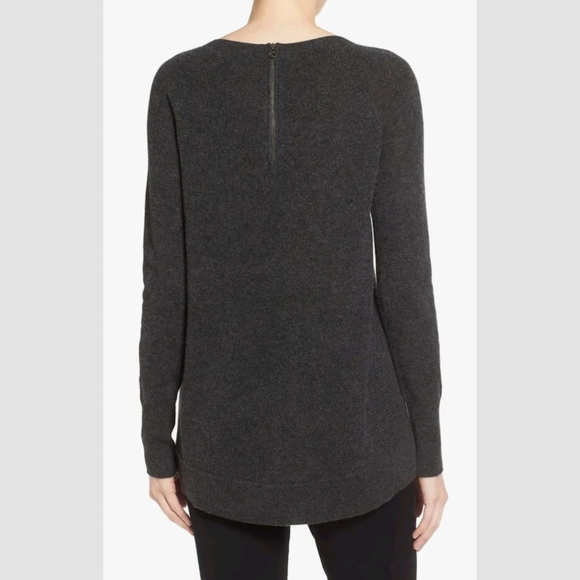 Halogen Zip Back Crewneck Cashmere Sweater - Picture 2 of 4